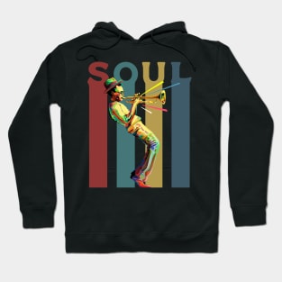 Soul -  Retro design with a jazz trumpet player Hoodie